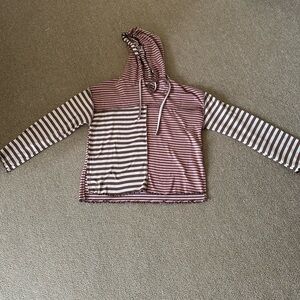 Hem & Thread women’s Striped Hoodie - Pink and Brown from Three Bird Nest
